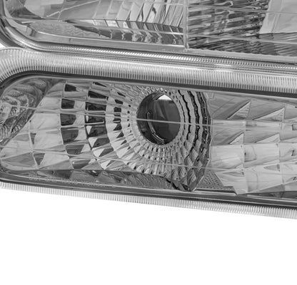 Clear lens+Chrome housing+Clear corner Fit For 1999-2002 Chevy Silverado 2000-2006 Tahoe Suburban 1500