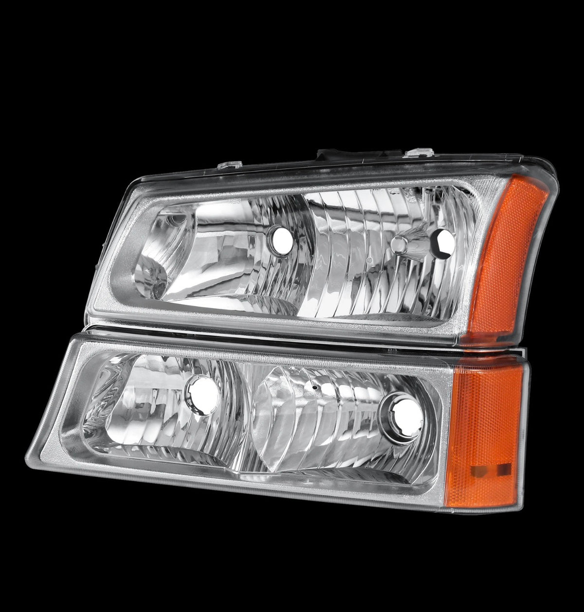 For 2003-2006 Chevy Silverado 1500 2500 3500 Headlights + Bumper Lights