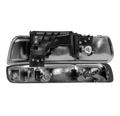 Clear lens+Chrome housing+Clear corner Fit For 1999-2002 Chevy Silverado 2000-2006 Tahoe Suburban 1500