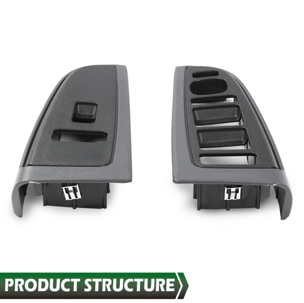 Front Window Switch Bezel Set Gray Fit For 03-07 Chevy Silverado GMC Sierra
