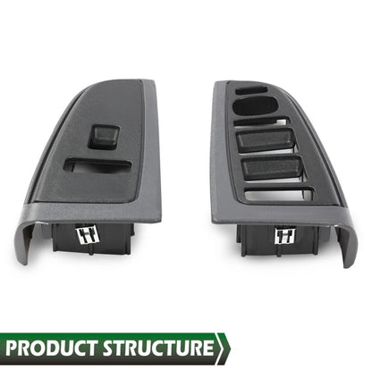 Front Window Switch Bezel Set Gray Fit For 03-07 Chevy Silverado GMC Sierra