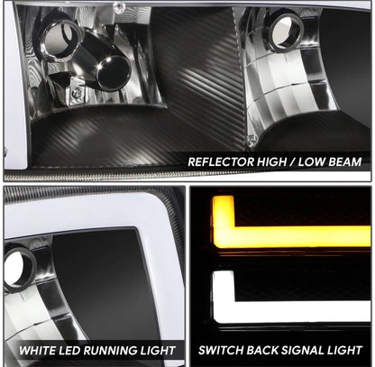 For 99-07 GMC Sierra Yukon XL Switchback LED DRL Headlight+Bumper Signal Lamps
