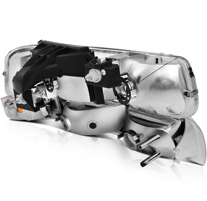 Chrome Headlight Front Lamps For 1999-2002 Chevy Silverado 2000-2006 Suburban