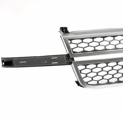 Chrome Gray Grille Honeycomb Style Fit For 2003-2007 Silverado 1500 2500 3500 HD