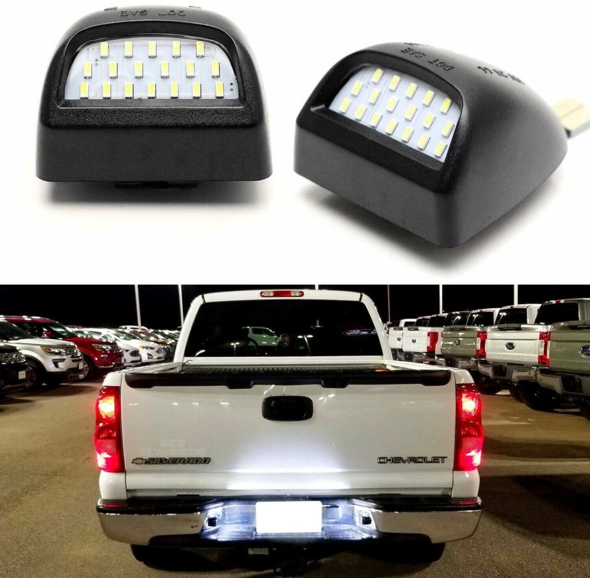LED License Plate Light Assembly For Chevy Silverado GMC Sierra 1500/2500/3500