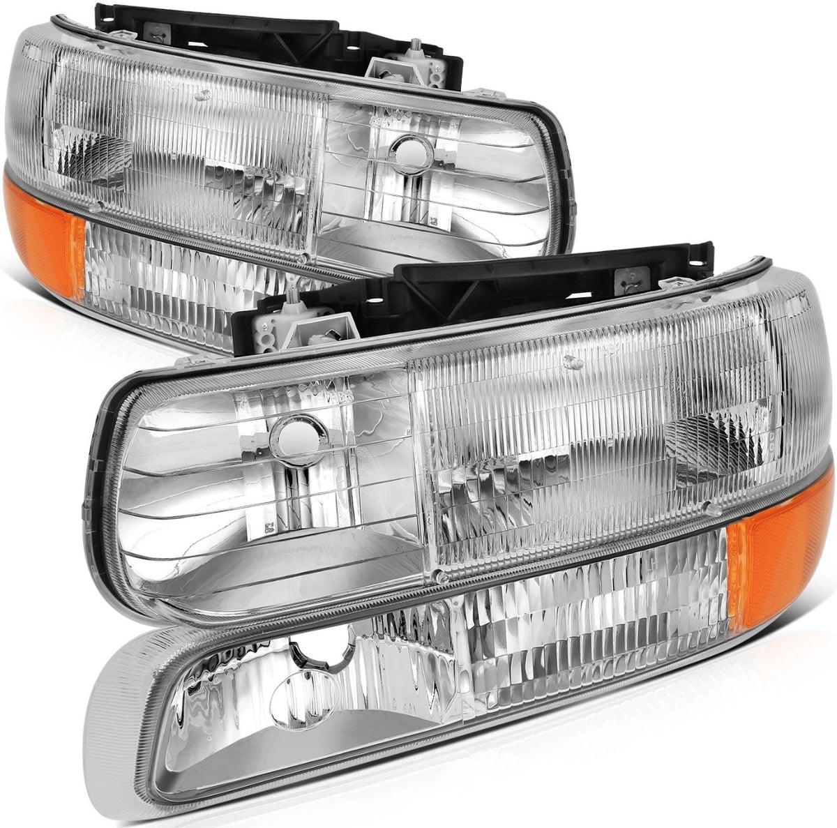 Chrome Headlight Front Lamps For 1999-2002 Chevy Silverado 2000-2006 Suburban