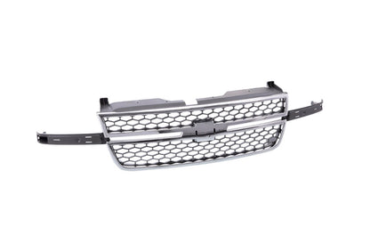 Chrome Gray Grille Honeycomb Style Fit For 2003-2007 Silverado 1500 2500 3500 HD