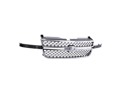 Chrome Gray Grille Honeycomb Style Fit For 2003-2007 Silverado 1500 2500 3500 HD