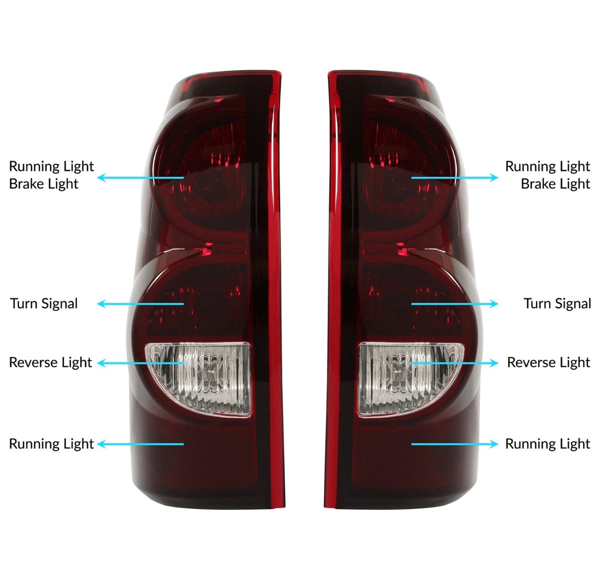 tinted Tail Lights For 03-06 Chevy Silverado 1500 2500 3500 HD w/Bulbs Wiring Set LH RH