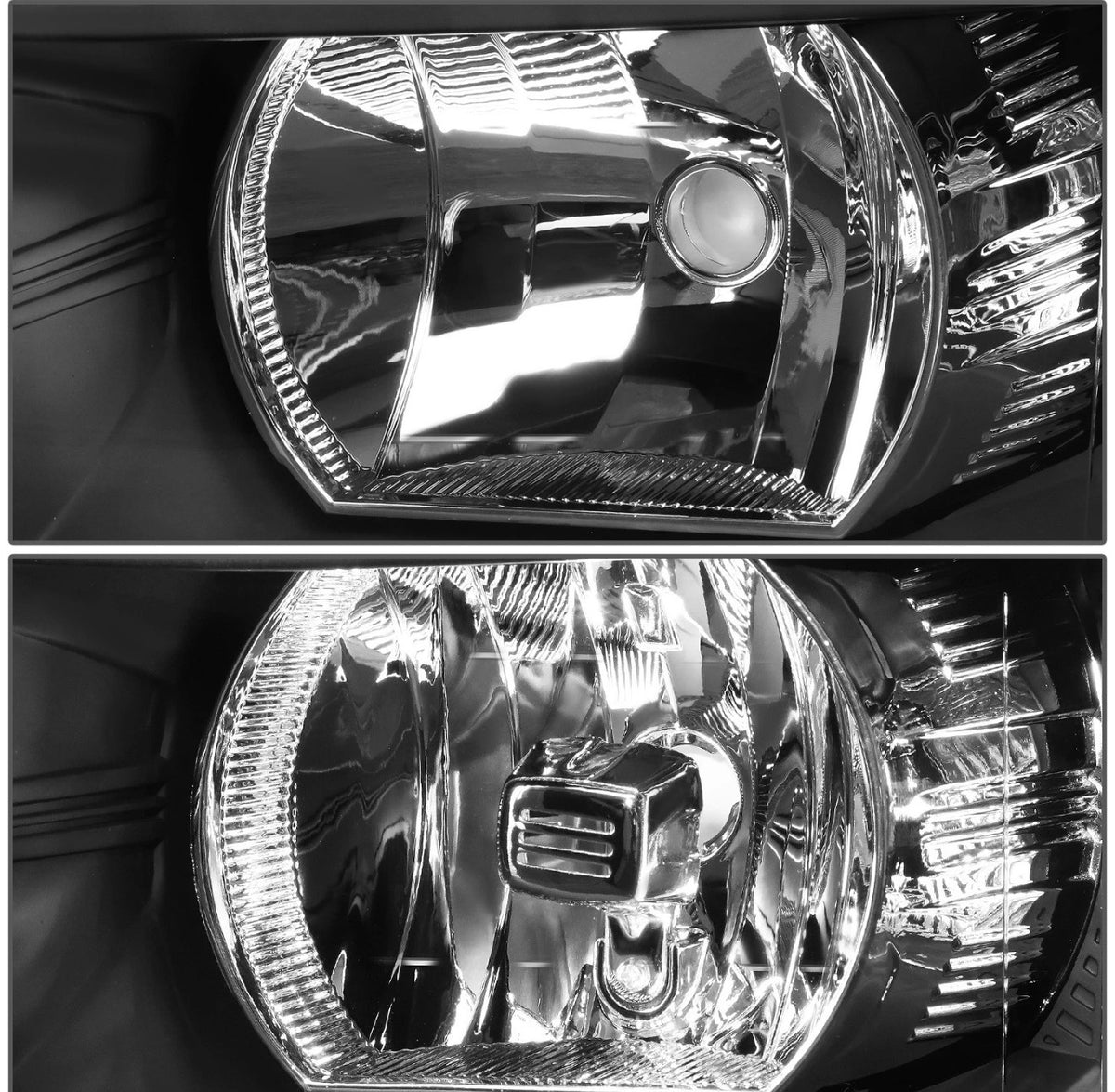 Fit 2007-2014 Chevy Silverado Pair Black Housing Clear Side Headlight/Lamp Set