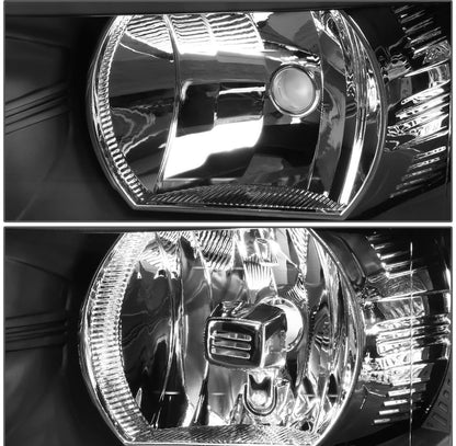 Fit 2007-2014 Chevy Silverado Pair Black Housing Clear Side Headlight/Lamp Set