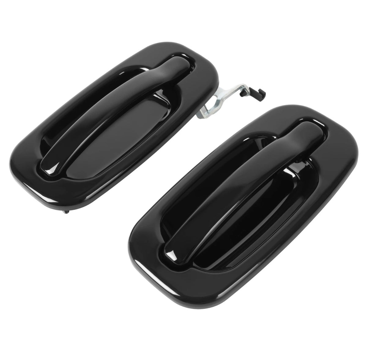 NEW Rear Outside Door Handles Set Gloss Black For Silverado Tahoe Sierra 99-06
