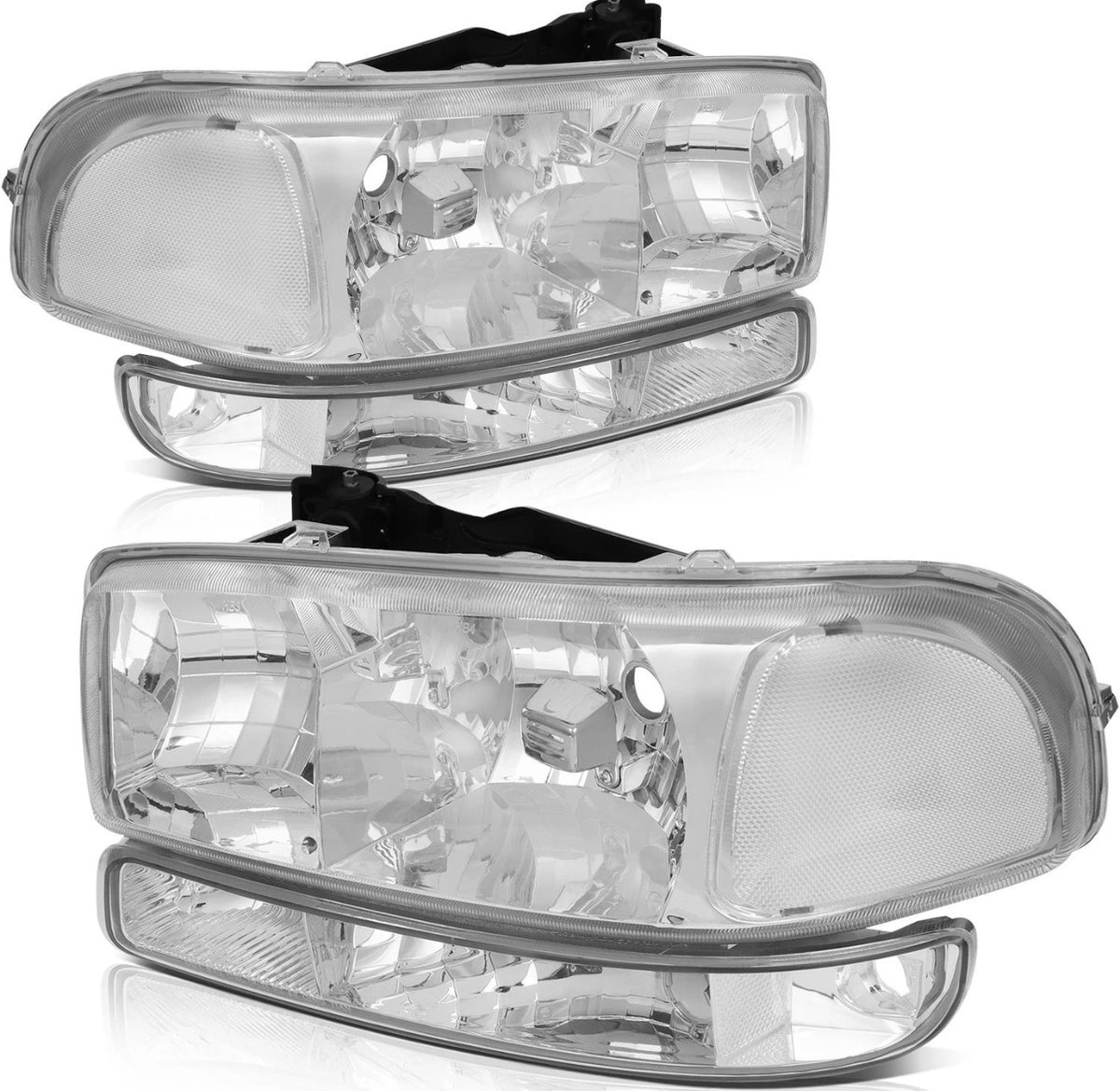 For 2005 2006-2007 GMC Sierra 1500 2500 3500 Yukon Chrome Headlight+Bumper Light
