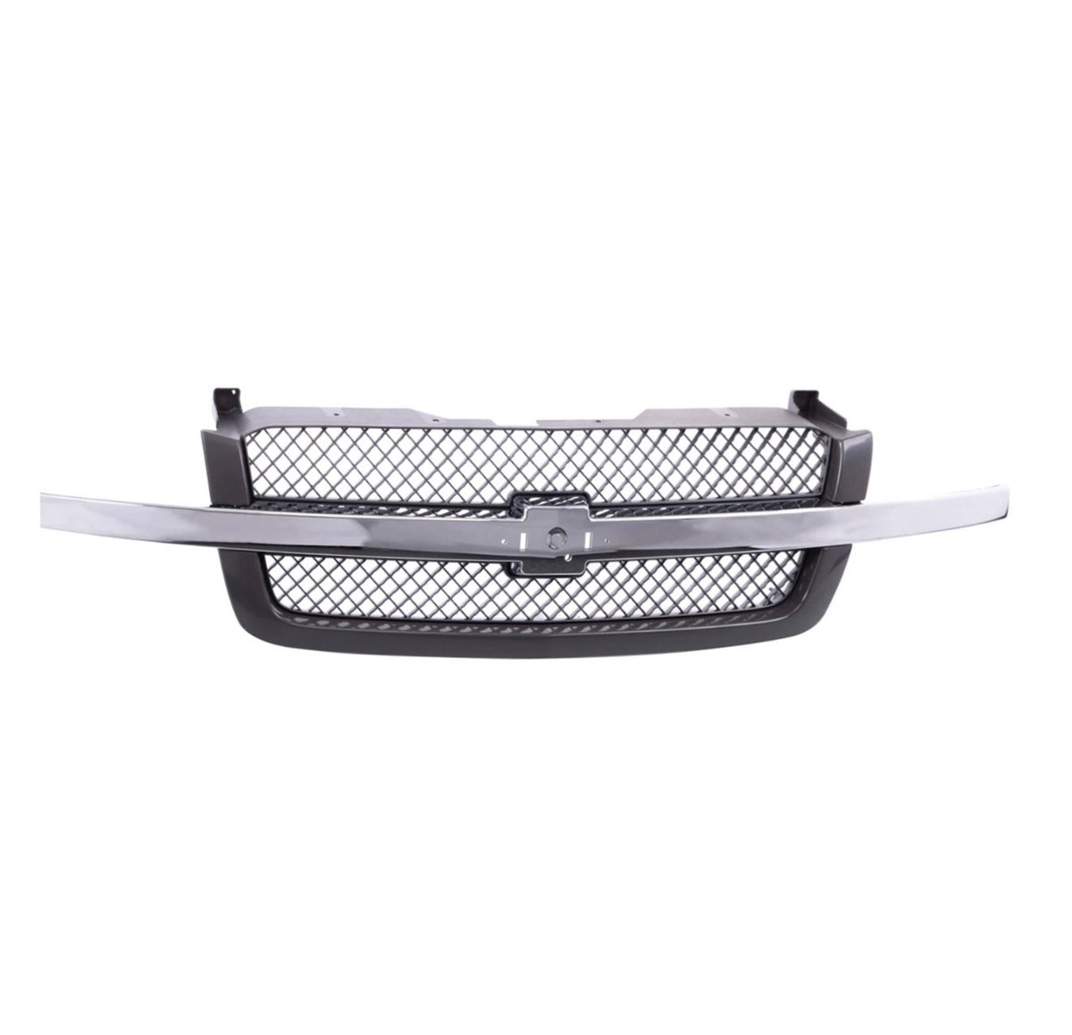 Grille w/Chrome Molding Center Bar For 03-07 Silverado 1500 2500 3500 Avalanche