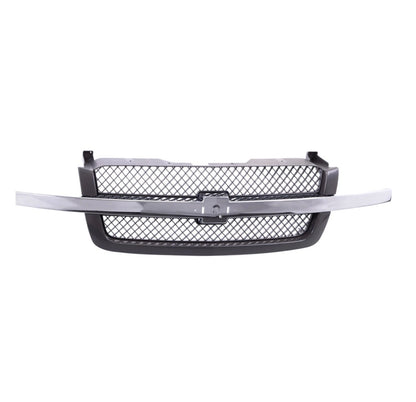 Grille w/Chrome Molding Center Bar For 03-07 Silverado 1500 2500 3500 Avalanche