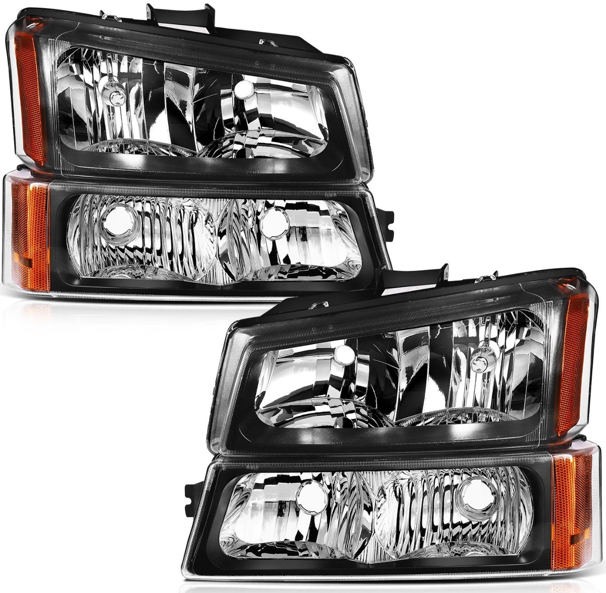 For 2003-2006 Chevy Silverado Avalanche 1500 2500 w/Amber Headlights Assembly