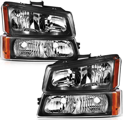 For 2003-2006 Chevy Silverado Avalanche 1500 2500 w/Amber Headlights Assembly