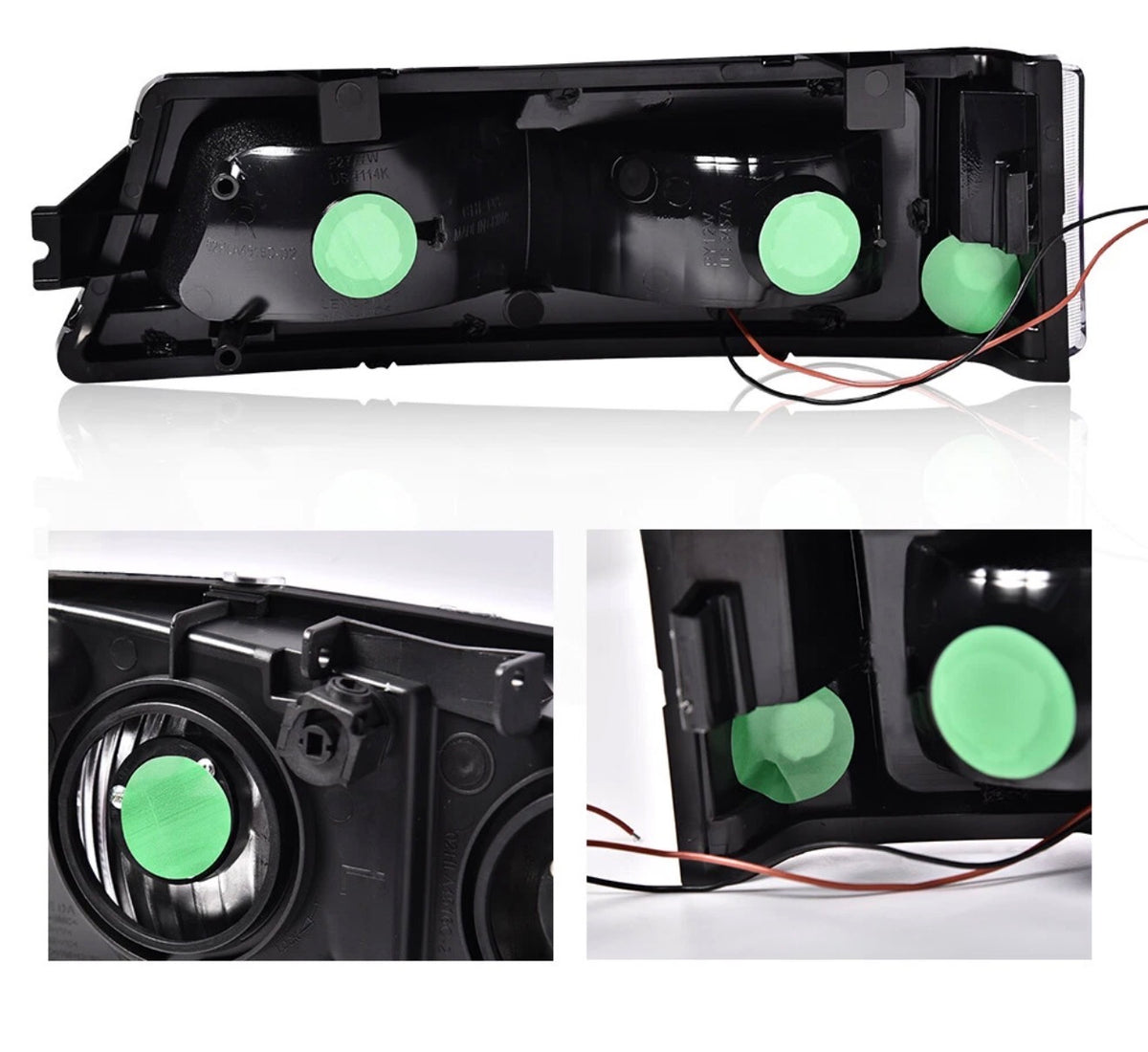 LED DRL Smoke Headlights Bumper Lamps Fit 2003-2007 Chevy Silverado Avalanche