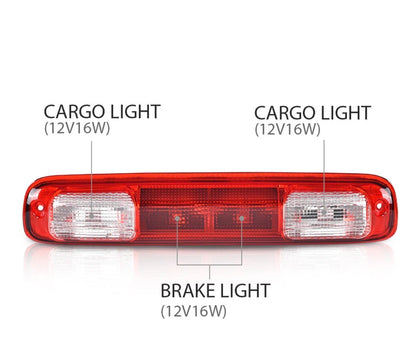 Fit For 99-07 Chevy Silverado GMC Sierra 3rd Brake Tail Light Stop Lamp w/ Bulbs