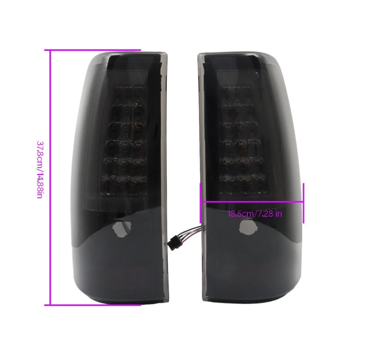 Black LED Tail Lights For Chevy Silverado GMC Sierra 1500 2500HD 3500 2003-2006