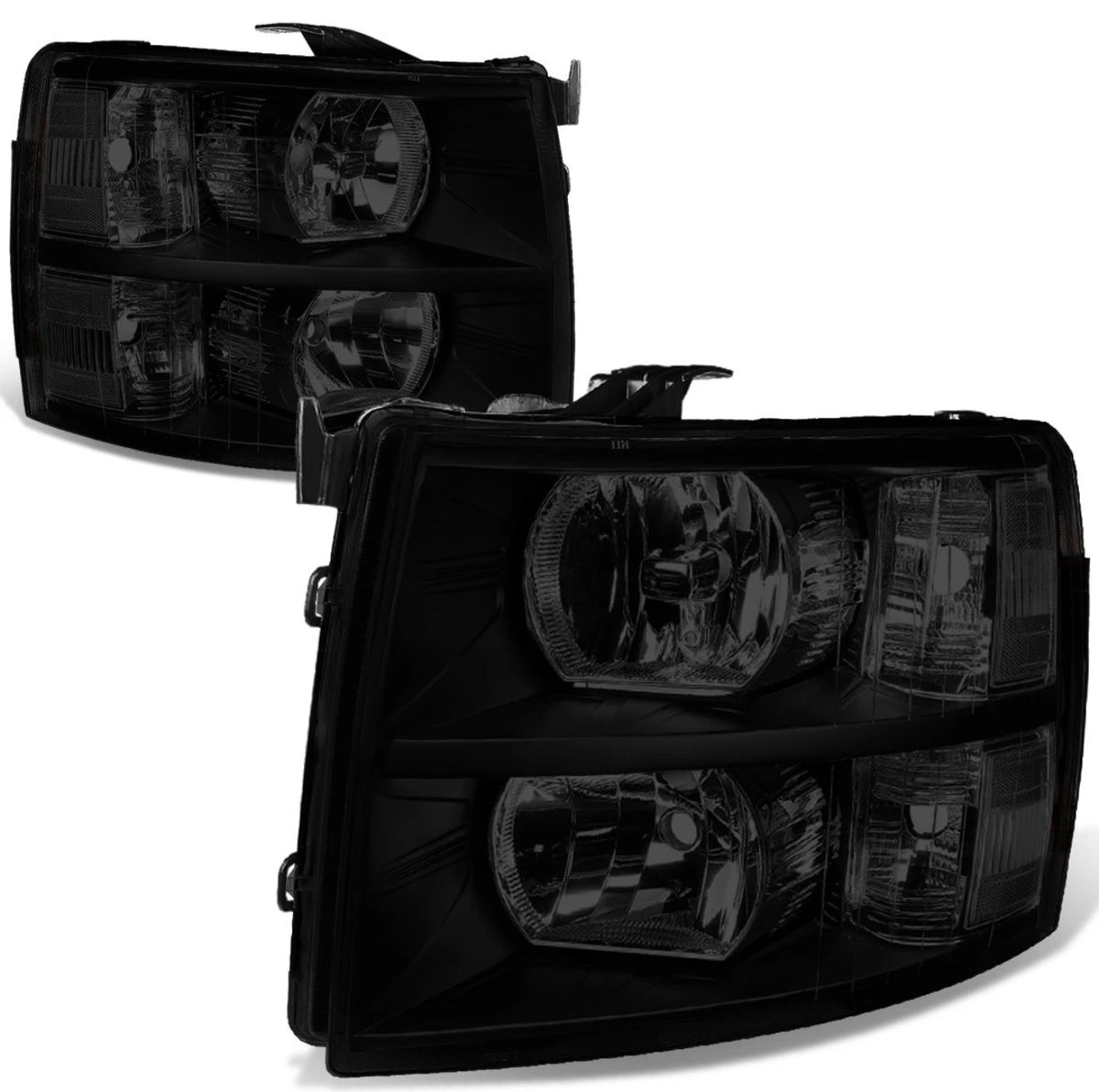 Fit 07-14 Chevy Silverado Pair Tinted Housing Clear Corner Headlight/Lamps Set (FINISH ADDING PICS)