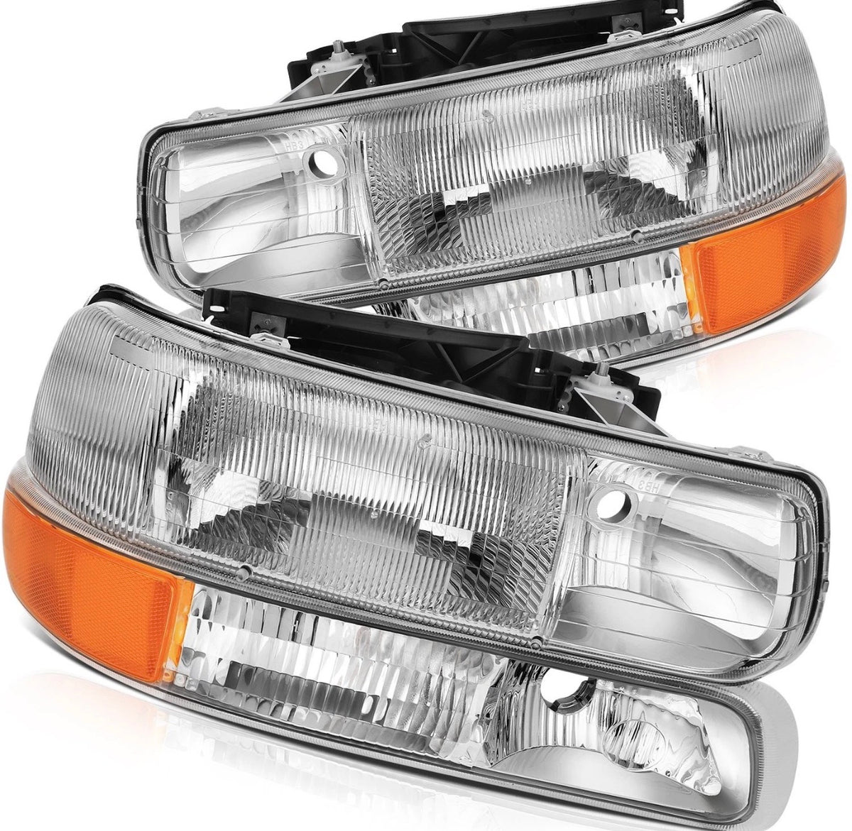 Chrome Headlight Front Lamps For 1999-2002 Chevy Silverado 2000-2006 Suburban