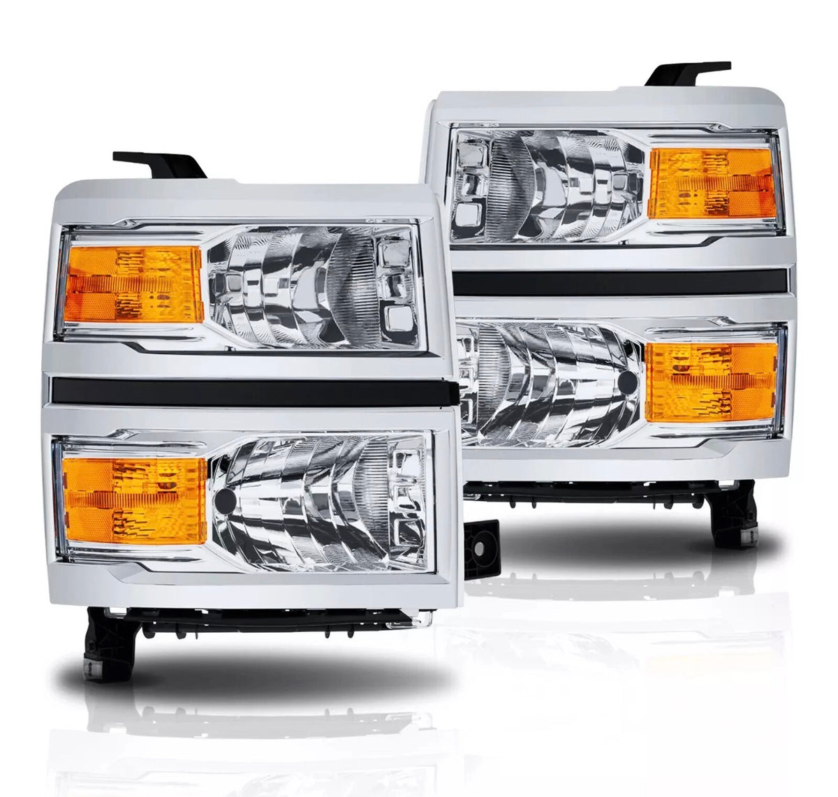 For 2014-2015 Chevy Silverado 1500 Headlights Headlamps Left+Right 14-15 Lights