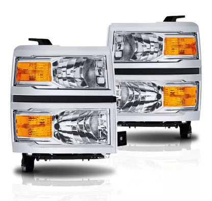 For 2014-2015 Chevy Silverado 1500 Headlights Headlamps Left+Right 14-15 Lights