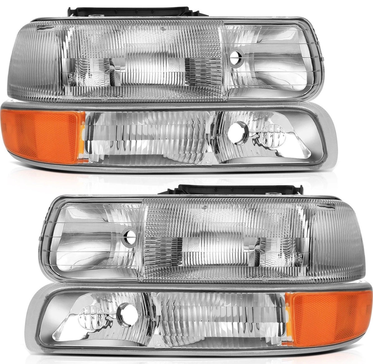 Chrome Headlight Front Lamps For 1999-2002 Chevy Silverado 2000-2006 Suburban