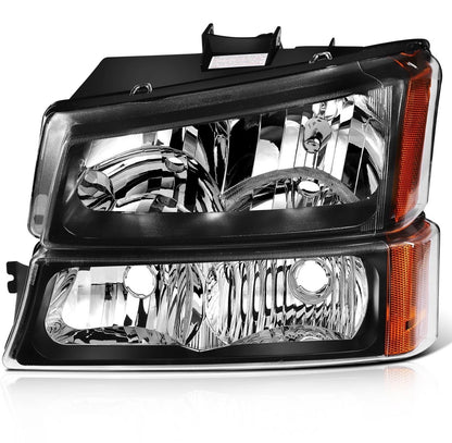 For 2003-2006 Chevy Silverado Avalanche 1500 2500 w/Amber Headlights Assembly
