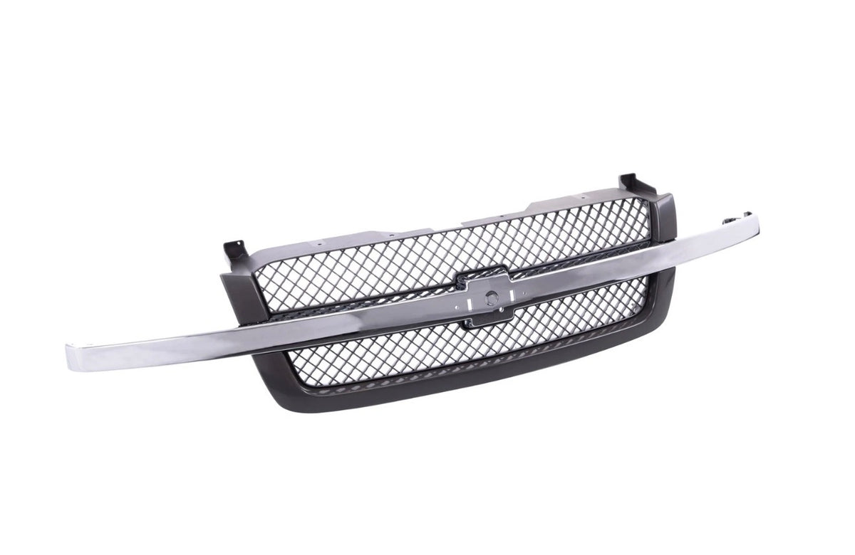 Grille w/Chrome Molding Center Bar For 03-07 Silverado 1500 2500 3500 Avalanche