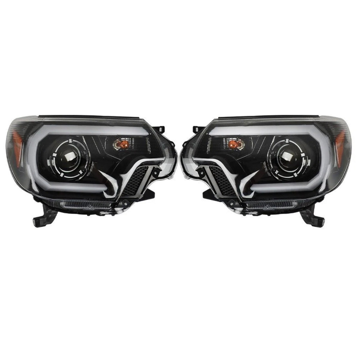 Black LED Headlights Headlamps Fit For Toyota Tacoma 2012-2015 Left+Right Pair