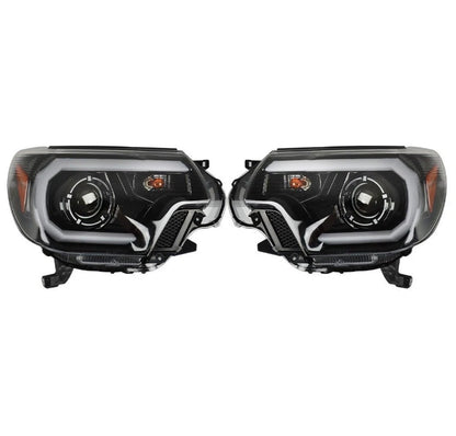 Black LED Headlights Headlamps Fit For Toyota Tacoma 2012-2015 Left+Right Pair