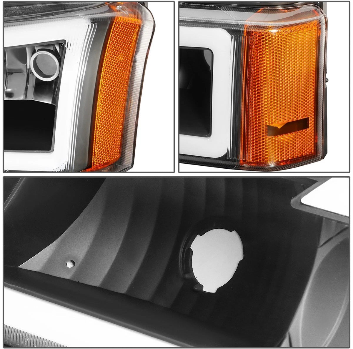 For 2003-2007 Chevy Silverado Avalanche LED DRL Headlight Bumper Signal Lamp