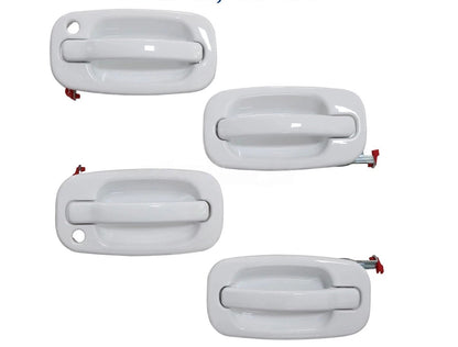 Door Handle Set 4 White For Chevy Silverado For GMC Sierra Suburban Yukon 99-06