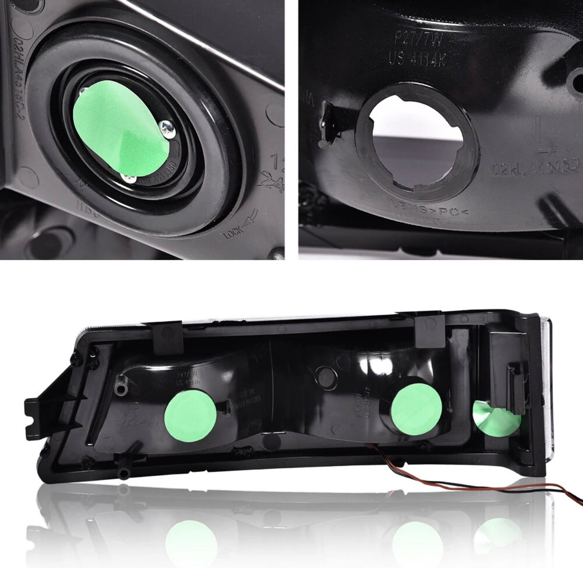 4PCS LED BAR BLACK HEADLIGHTS FIT 03-07 CHEVY SILVERADO 1500 2500 3500 AVALANCHE