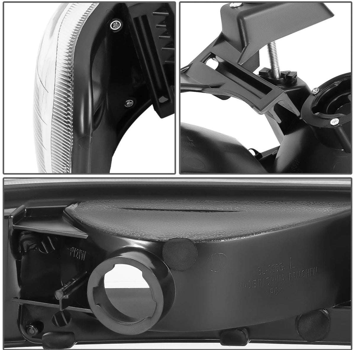 Fit 99-06 Silverado Suburban Tahoe Black C-Shape LED DRL Headlights +Bumper Lamp