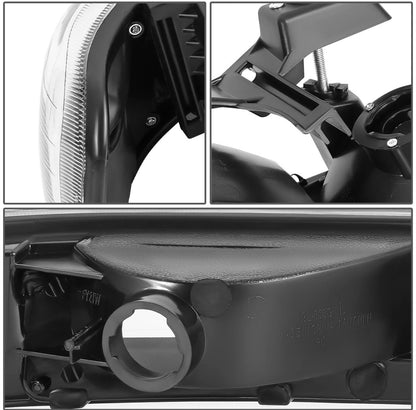 Fit 99-06 Silverado Suburban Tahoe Black C-Shape LED DRL Headlights +Bumper Lamp