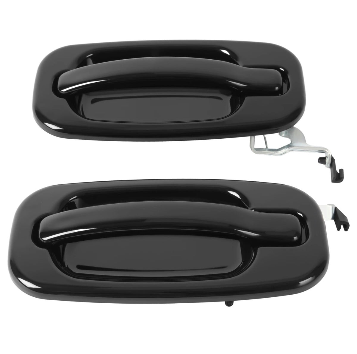 NEW Rear Outside Door Handles Set Gloss Black For Silverado Tahoe Sierra 99-06