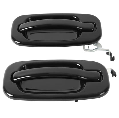 NEW Rear Outside Door Handles Set Gloss Black For Silverado Tahoe Sierra 99-06