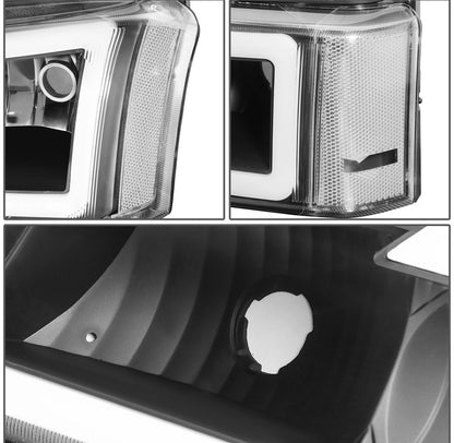 For 2003-2007 Silverado Avalanche LED DRL Headlight Bumper Signal Lamps Black