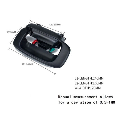 Tailgate Handle & Bezel Set Smooth Black for 99-06 Chevy GMC Silverado Sierra