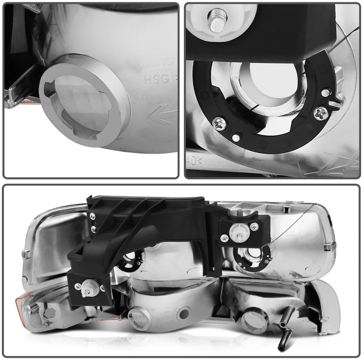 Chrome Headlight Front Lamps For 1999-2002 Chevy Silverado 2000-2006 Suburban