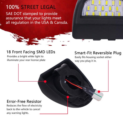 LED License Plate Light Assembly For Chevy Silverado GMC Sierra 1500/2500/3500